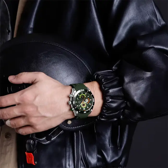 NAVIFORCE 8038 montre de Sport pour hommes montre-bracelet à Quartz étanche chronographe horloge militaire avec lumineux Reloj Hombre cadeau masculin
