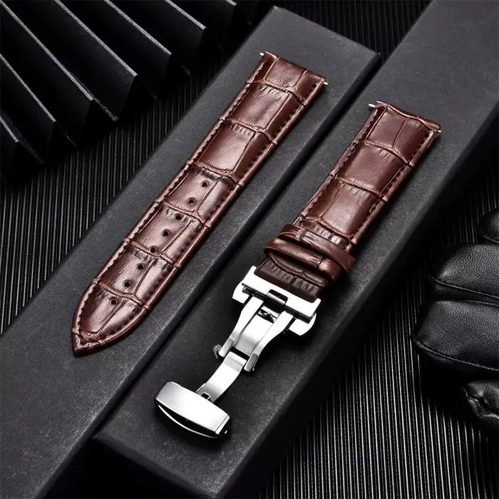 Bracelets de montre en cuir de veau véritable