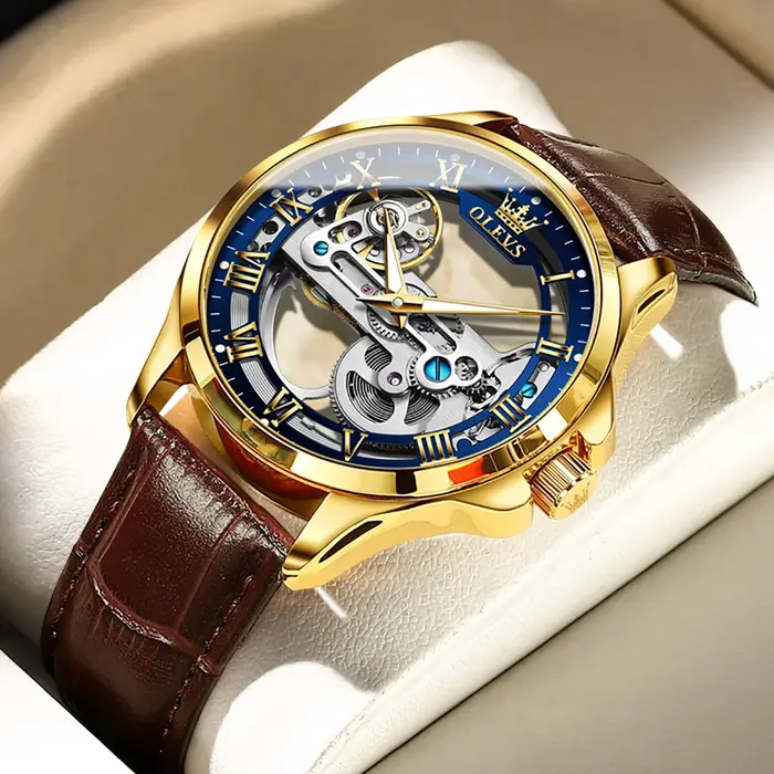 Montre-bracelet mécanique automatique étanche pour homme