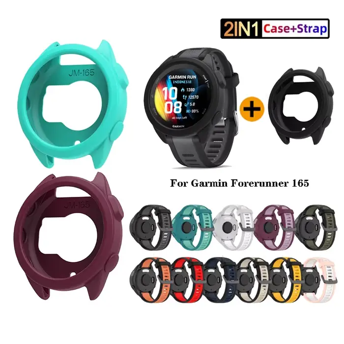 Pour Garmin Forerunner 165 / 165 Music 2in1 housse + sangle sport bracelet en Silicone