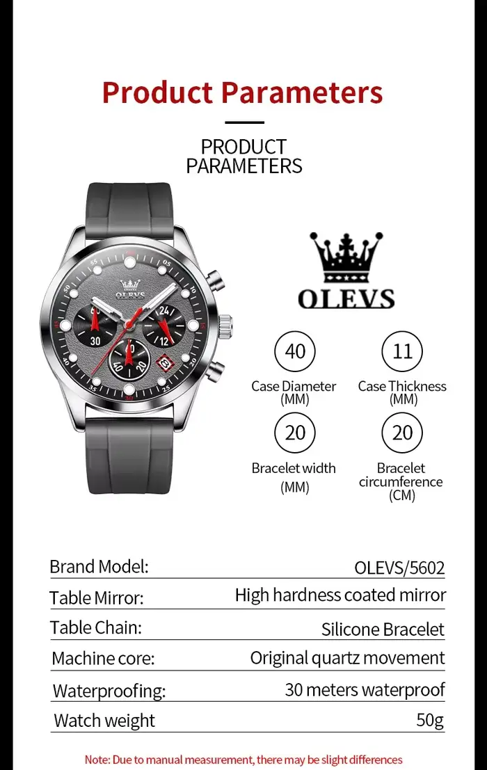 OLEVS 5602 montre de luxe pour hommes bracelet en Silicone étanche chronographe lumineux classique homme