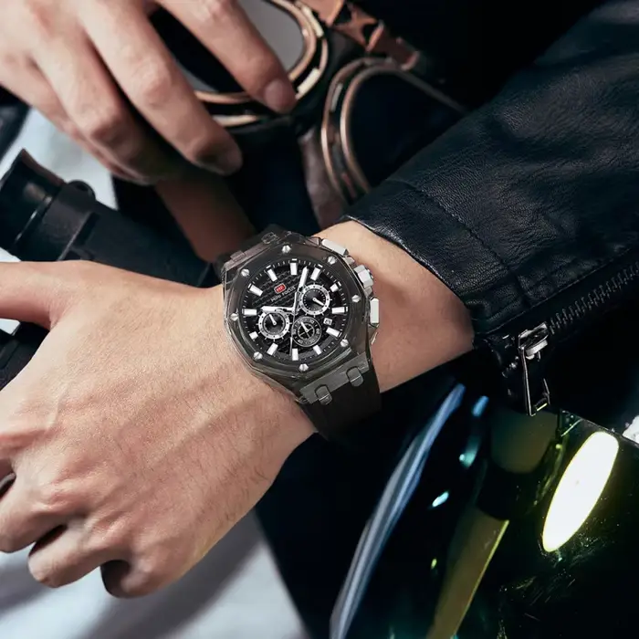 Montre Daniel Gorman quartz homme style mode et décontracté résistante à l'eau avec fuseau horaire multiple pour diverses occasions