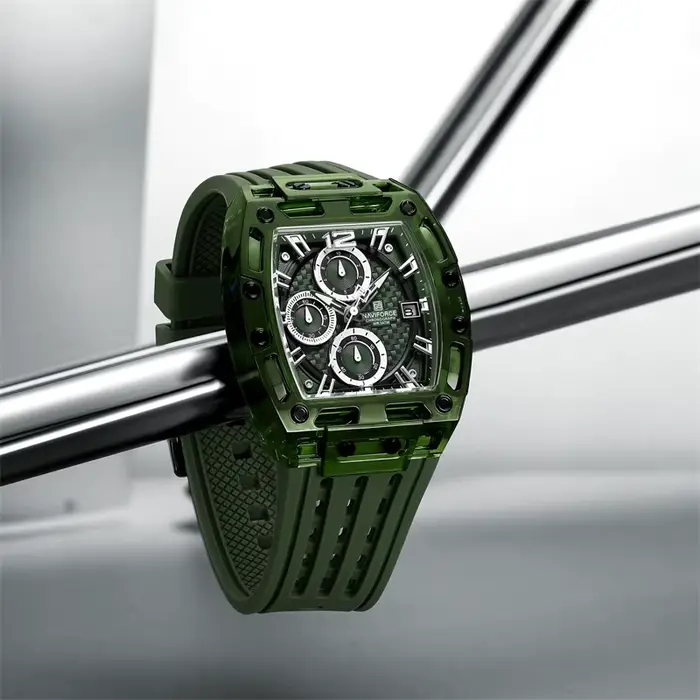NAVIFORCE 7105 mode chronographe multi fonctionnel montre à Quartz Sport 5ATM étanche Silicone