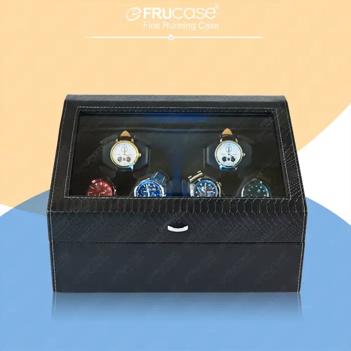FRUCASE PU Watch Winder pour montres automatiques remontoir automatique 6 + 6