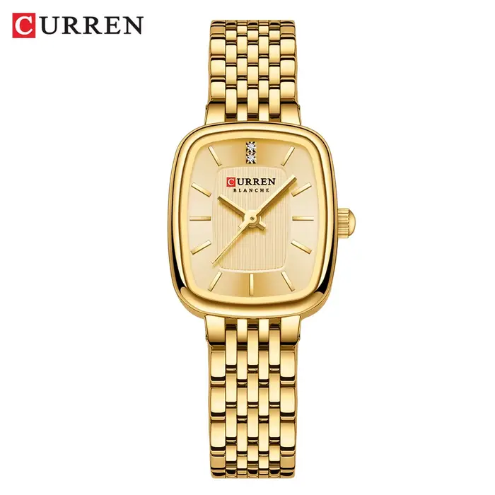 Montre élégante et moderne en acier inoxydable pour femme avec design rectangulaire et mouvement quartz pour diverses occasions
