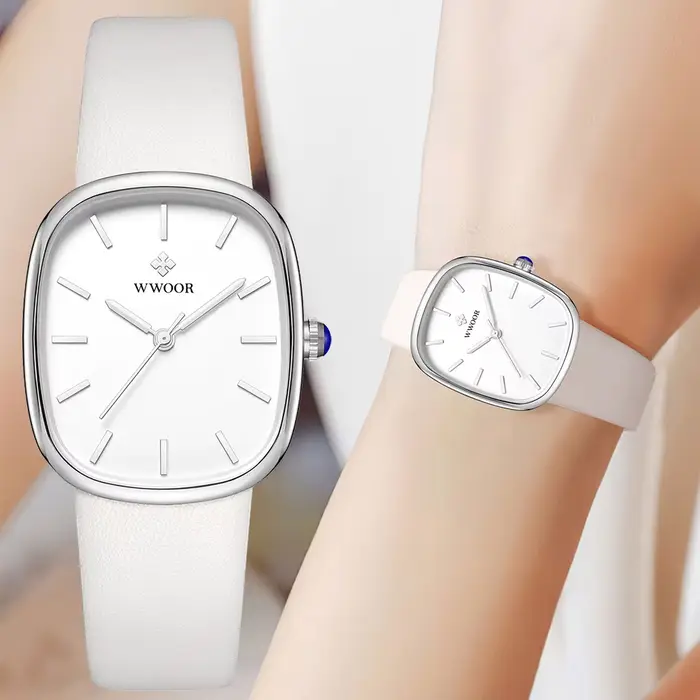 Montre blanche à quartz pour femme