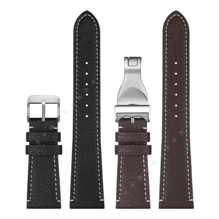 Bracelet de montre en cuir véritable pour montres 20mm 22mm polyvalent noir beige occasionnels professionnelnels élégants