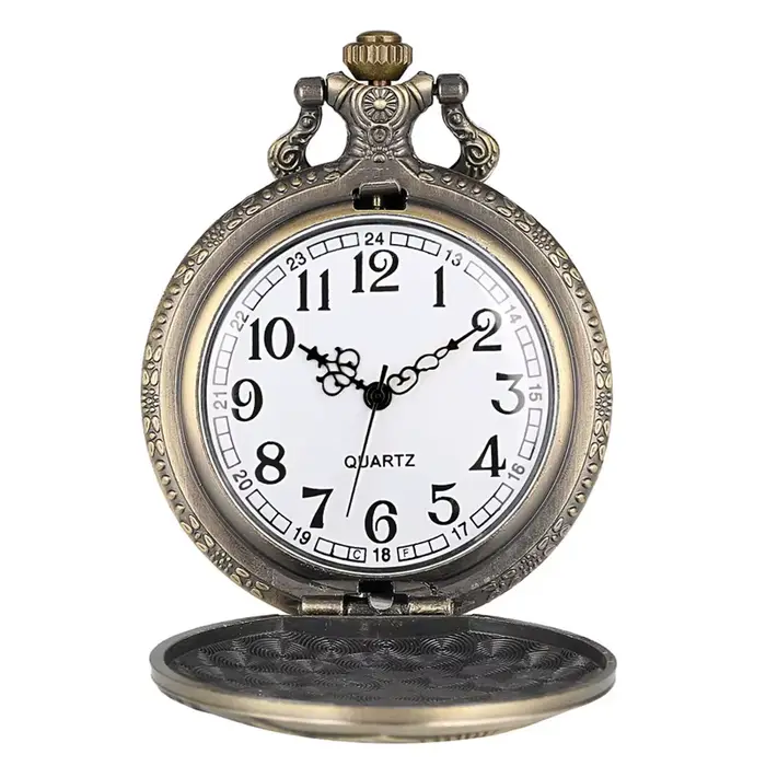 Montre de poche rétro Phoenix embossée style antique avec chaîne de collier pour femmes occasions spéciales