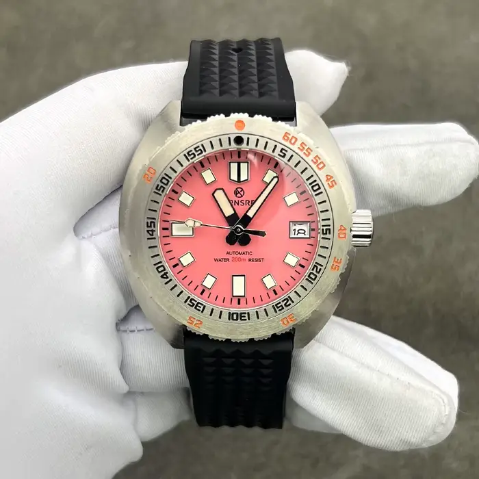 Montre de plongée tortue automatique PARNSRPE pour hommes, résistante à l'eau, avec lunette unidirectionnelle, mouvement automatique, bracelet en silicone, pour plongeurs et aventuriers