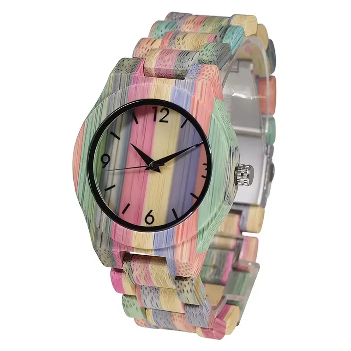 Montre-bracelet en bambou pour femme