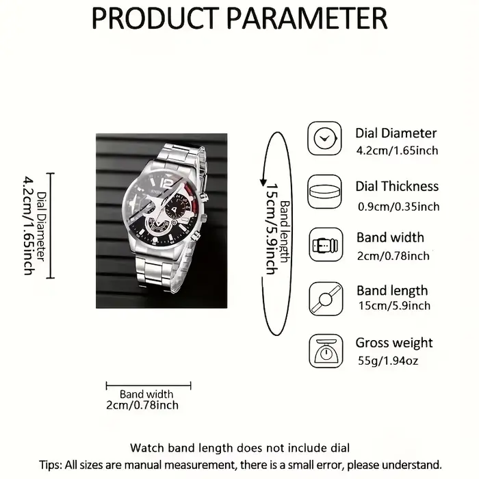 Montre à quartz pour hommes