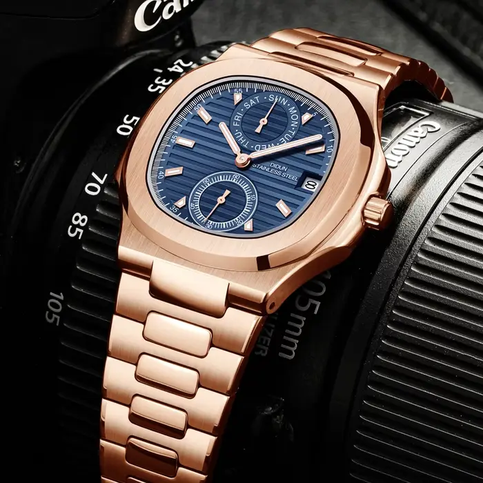 Montre DIDUN Style Affaires Quartz Résistante à L'eau Pour Hommes Occasions Professionnelles