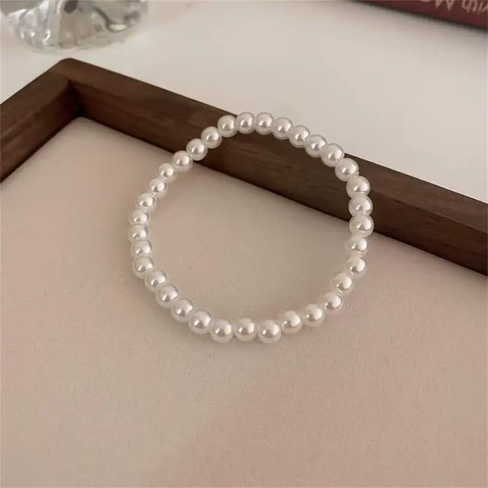 Bracelet de perles d'imitation rétro Simple pour femmes