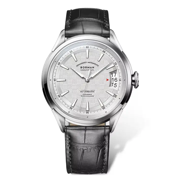 BORMAN hommes montre automatique de luxe 42.5mm montre-bracelet mécanique 50M étanche saphir miroir grille cadran lumineux Date fenêtres