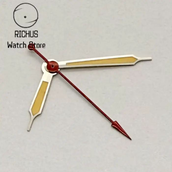 Aiguilles de montre argentées et rouges compatibles avec le mouvement VH31