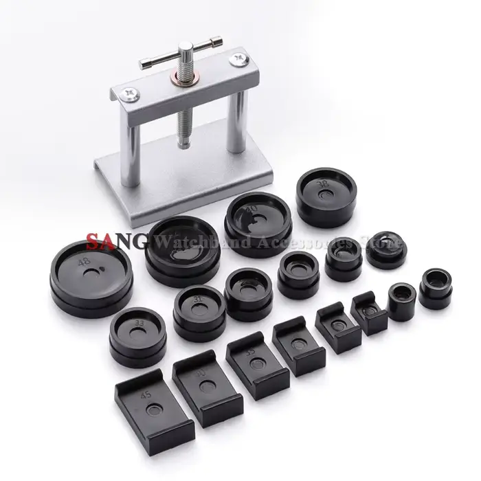 Kit de réparation de montre avec presse à fond de boîtier en acier inoxydable pour horlogers et amateurs d'horlogerie occasions spéciales
