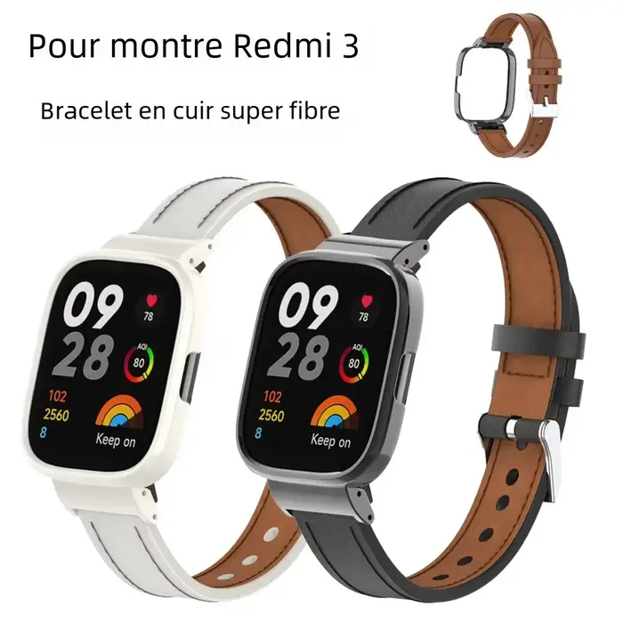 Bracelet en cuir ultra-fibre pour Red Rice Watch 1 2 3