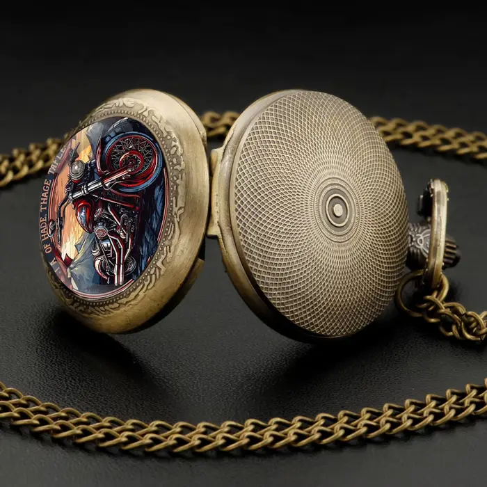 Montre de poche Vintage pour moto pour hommes