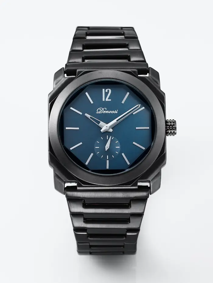 Montre de luxe pour homme avec cadran octogonal - Bracelet en acier inoxydable