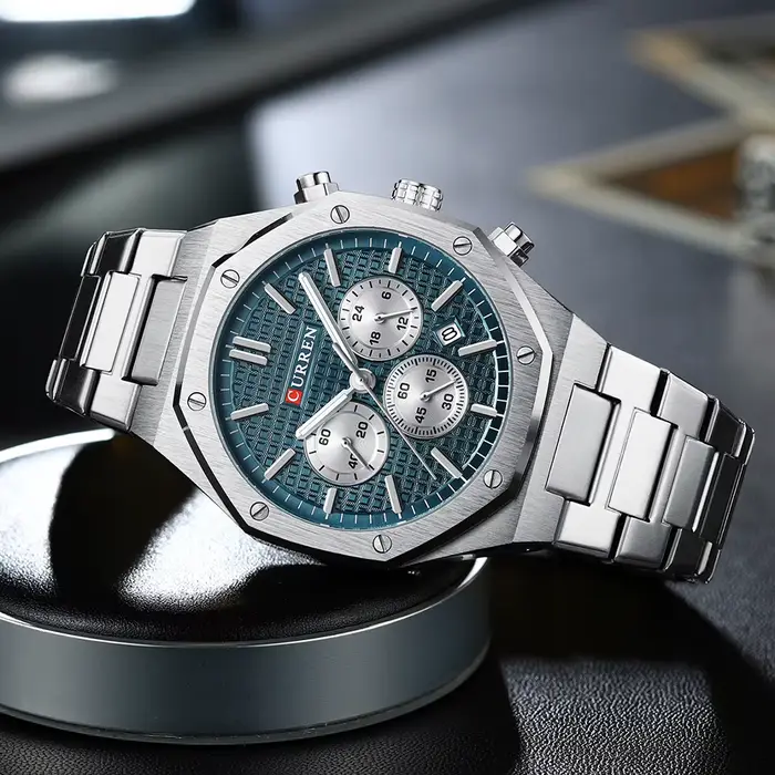 CURREN montres pour hommes mode sport étanche chronographe conception octogonale Quartz lumineux