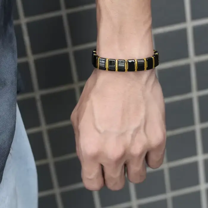 Bracelet en céramique unisexe avec tracker de fitness titane acier holographique pour homme et femme occassions spéciales