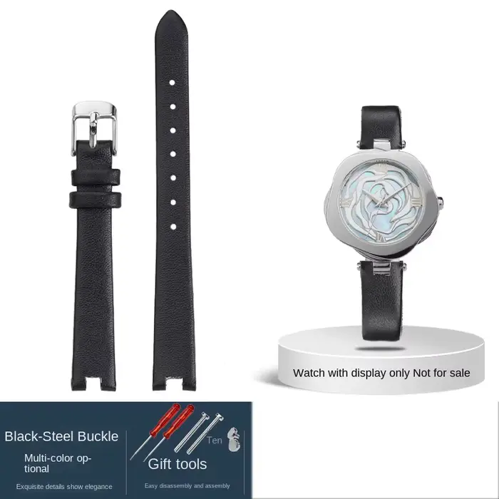 Pour CIGA Design femmes Concave R série Rose montre 32/39.5mm cadran bracelet en cuir 12mm 16mm rouge blanc noir marron