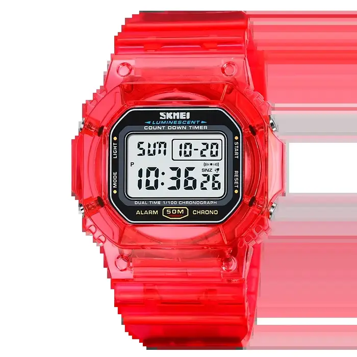 SKMEI-Montre-bracelet multifonctionnelle antichoc pour femme, 2 comptes à rebours, montres numérique