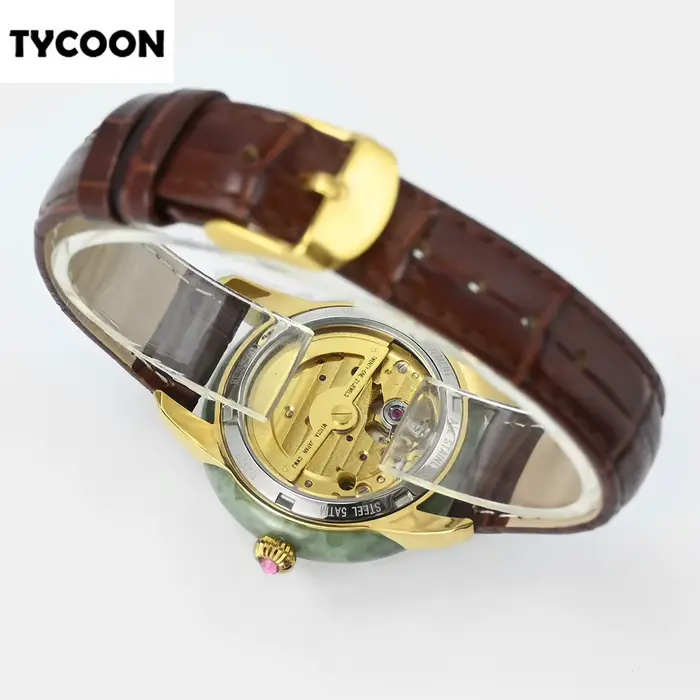 Montre en jade naturel Open Heart