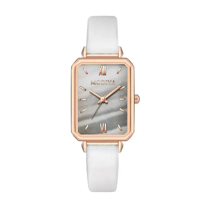 Dames Rectangle montre-Bracelet rétro échelle cadran Bracelet en cuir montre femmes élégant analogiq