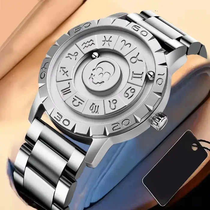 Montre de luxe à crâne pour homme, quartz, résistance à l'eau, style fashion et casual, fermeture pliant sécurisée, multiple couleurs disponibles