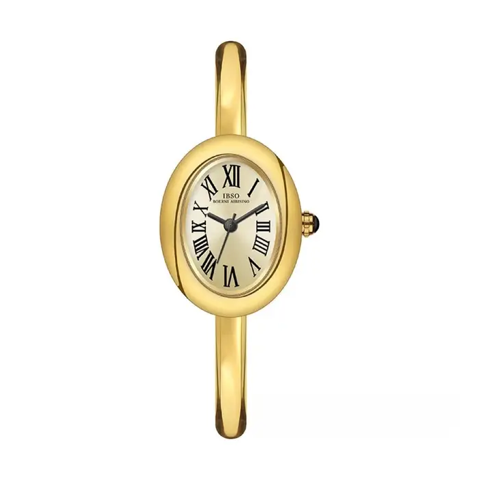 Montre élégante pour femme avec bracelet en alliage, mouvement quartz, cadran ovale, pour occasions spéciales et tous les jours
