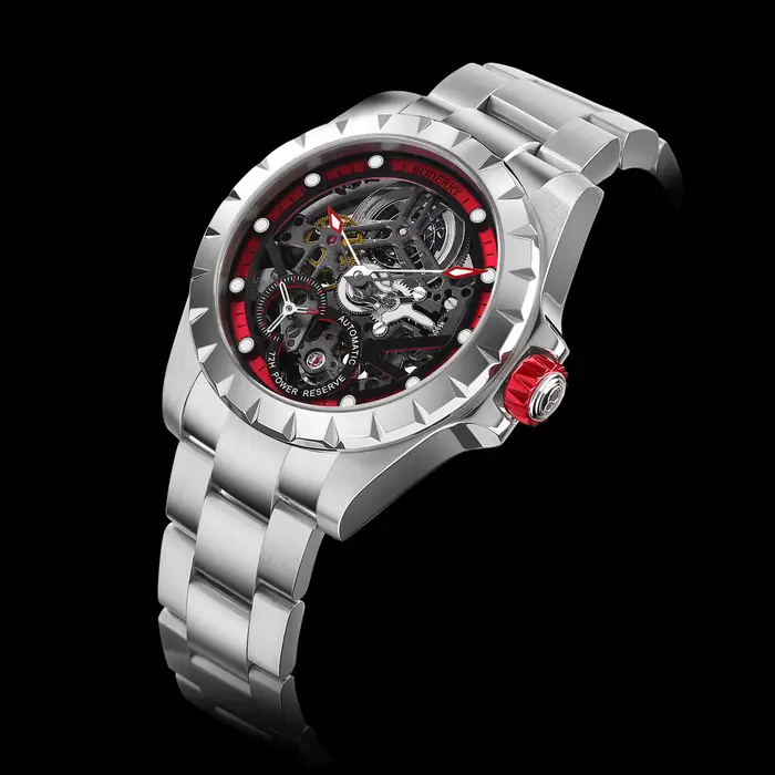 Boderry-Montre mécanique automatique étanche pour homme
