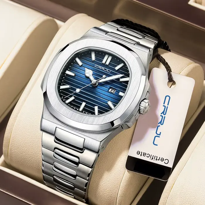 Montre CRRJU Quartz Homme Résistante à L'Eau Élégante Pour Activités Extérieures Occasions Spéciales