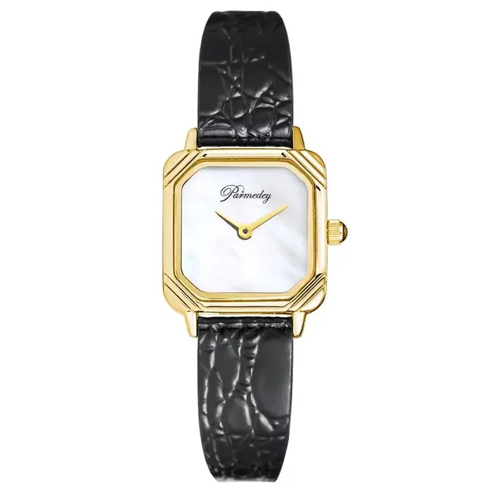 Femmes montre à Quartz de luxe Orologio boîtier en or Reloj chiffres romains chiffres cadran en cuir
