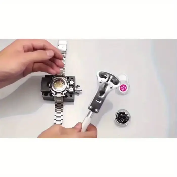 Outil de réparation de montre ouverture-boîtier réglable 18 bits kit de réparation pour démontage et remplacement de batterie professionnel
