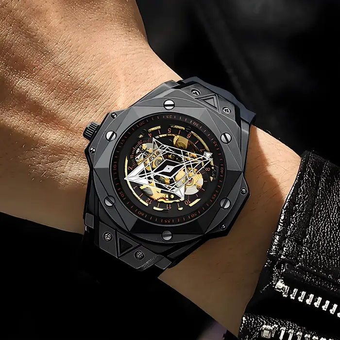 Montre automatique de luxe pour homme BINBOND avec tourbillon précis