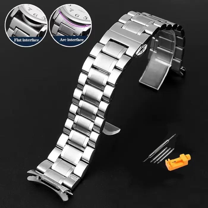 Bracelet de montre incurvé en acier inoxydable pour homme, Casio EFR-526/303/304/530/556/552/BEM-506