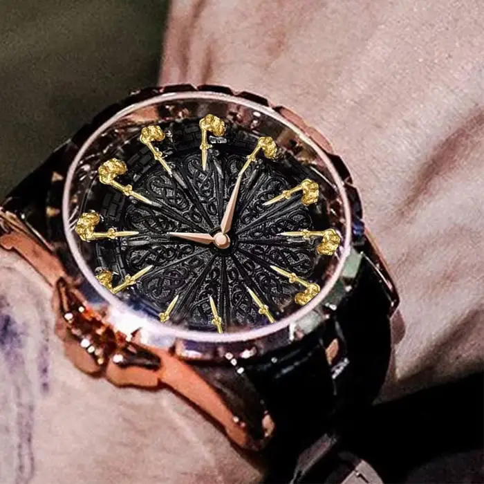 Nouvelle montre pour hommes en or rose style sportif