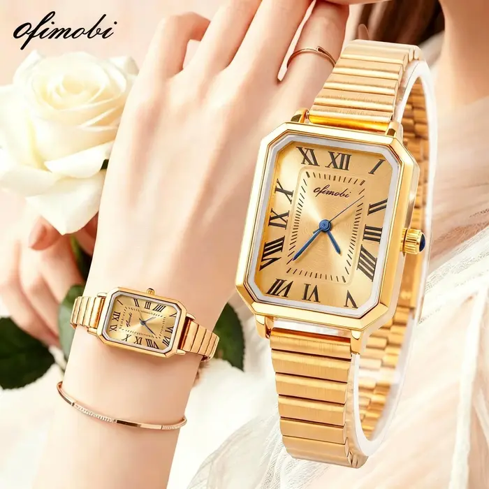 Montre à quartz rectangulaire élégante vintage pour femme
