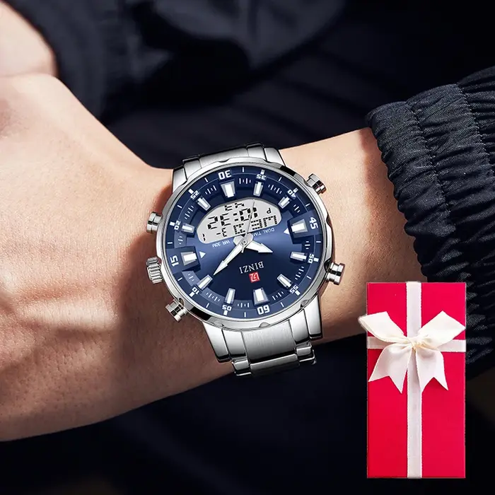 Montres chronographes à quartz dorées pour hommes