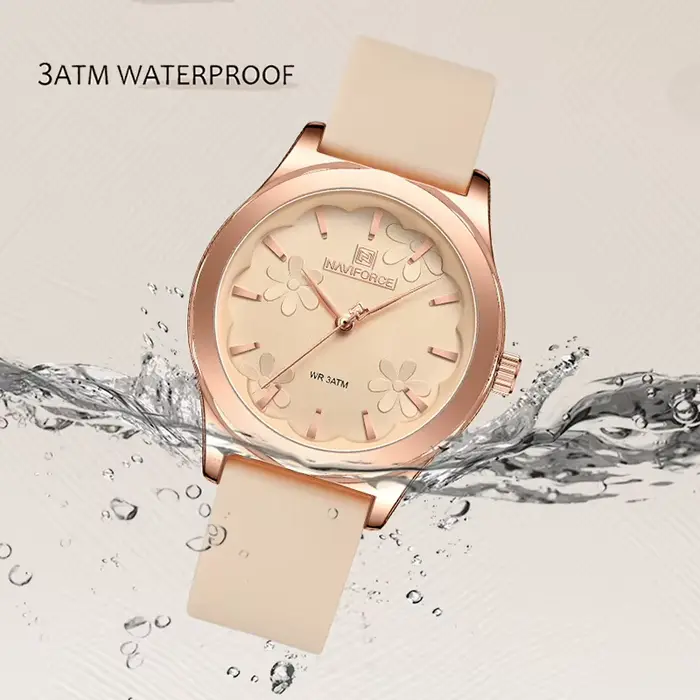 Montre pour femmes NAVIFORCE avec cadran fleuri élégant