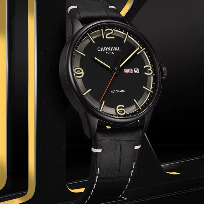 Montre Mécanique existent en Cuir et Verre Saphir pour Homme