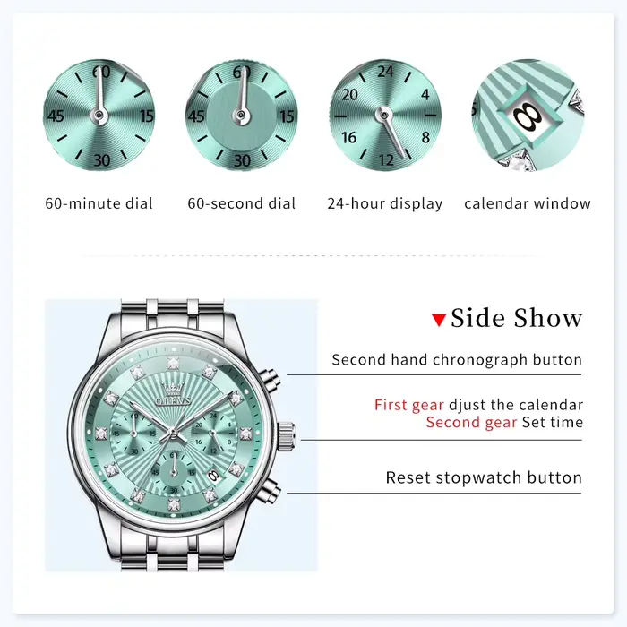 OLEVS femmes montres affaires de luxe dames mode montre à Quartz Simple haute qualité en acier inoxydable chronographe
