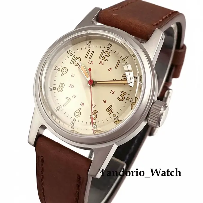 Tandorio 36mm montre rétro classique pour japon NH35 PT5000 mis5 8215 mouvement verre saphir 10ATM m