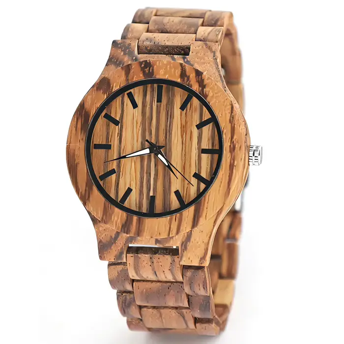 Montre en bois massif naturel | Montre en bois faite à la main