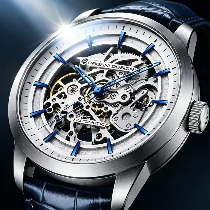 Nouvelle montre homme PAGANI DESIGN montre mécanique antique automatique avec mouvement à remontage automatique et bracelet en cuir pour homme ocassions formelles et cadeaux