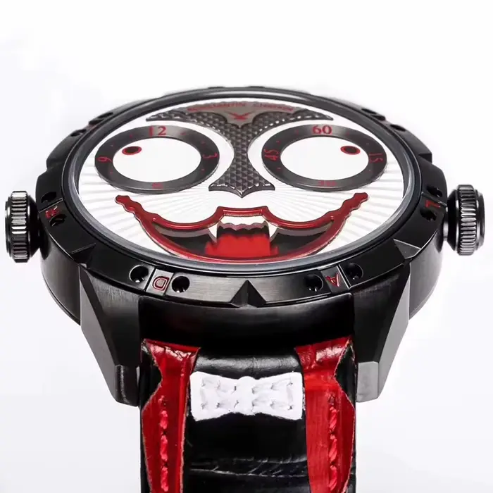 Montre Black Vampire montres-bracelets à quartz acier inoxydable cuir design de luxe phase de lune occasions formelles et décontractées