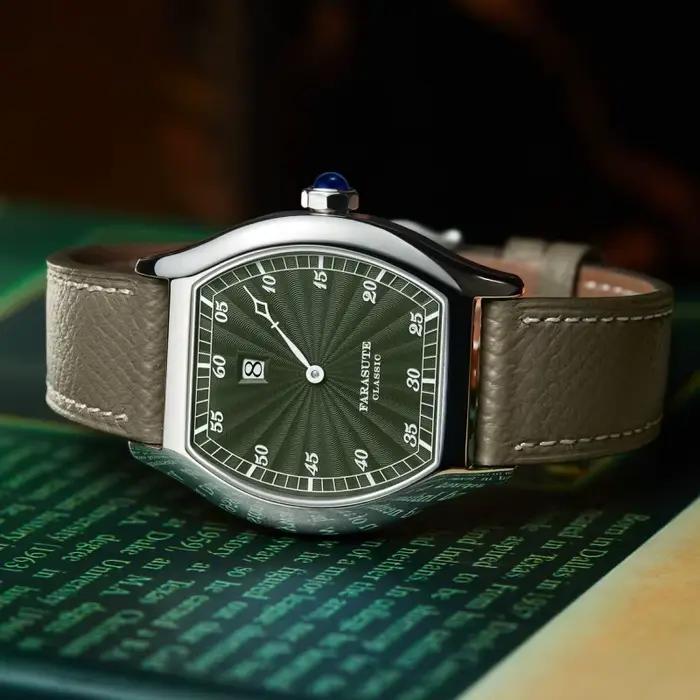 FARASUTE rétro luxe hommes montre automatique saut heure