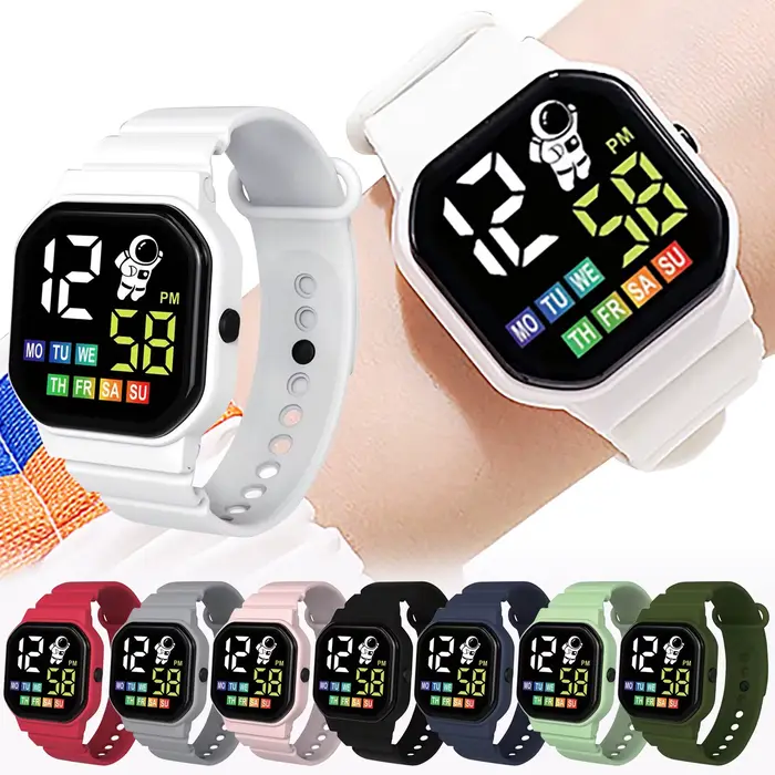 Montre intelligente pour enfants affichage semaine LED montres numériques pour garçon fille