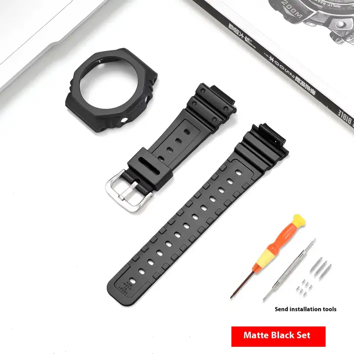 Boîtier + Bracelet pour Casio G-SHOCK GA-2100 GA-2110 Bracelet de montre en résine de caoutchouc Tra